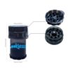 Grinder Herb Spice Grinder Hand-cranked Plastic Grinder with Handle 62mm Grinder Storage Tank 2 in 1, Christmas Gifts Ideas for Men Women Dad Mom（Black Blue）