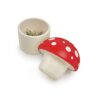 Genuine Fred Merry Mushroom Herb Grinder, 3 Inch Manual Grinder for Herbs and Spices, Durable Handheld Kitchen Tool, Fun Red and White Design