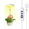 Halo Ring Grow Lights for Small Indoor Plants, Warm+White 48LEDs Full Spectrum Plant Light, Height Adjustable with 5V 2A Adapter, 3/9/12H Timer, 3 Spectral Modes, 10 Dimmable Levels, Angel Ring 1 Pack