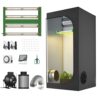 TopoGrow New Tech LED APE600 Full-Spectrum Grow Light+32"X32"X63"Indoor Grow Tent+4" Carbon Filter Exhaust Inline Fan Ventilation Kit Complete for Hydroponic Plant Growing