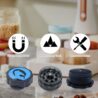 Grinder Herb Spice Grinder Hand-cranked Plastic Grinder with Handle 62mm Grinder Storage Tank 2 in 1, Christmas Gifts Ideas for Men Women Dad Mom（Black Blue）