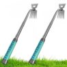 Yomitek 2Pcs Weed Puller Tool, Weeding Artifact Uprooting Steel Hand Weeder Tool for Garden Yard Farm - Durable Manganese, Manual Multifunctional Weeding Artifact Kit (Green)