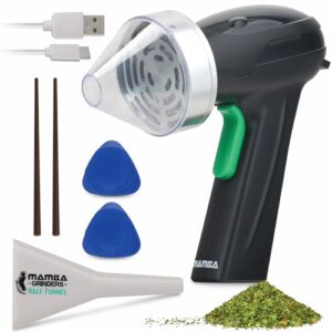 Mamba Monster 3.5g Silver USB Electric Herb Grinder. Large Capacity Portable Metal Herbal Machine & Spice Mill for the Kitchen