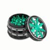 VRUPINZE 2.5 inch Large Grinder, Portable Aluminium Grinder with Clear Top, Black-Green