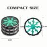 VRUPINZE 2.5 inch Large Grinder, Portable Aluminium Grinder with Clear Top, Black-Green