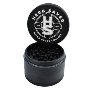 HerbSaver Aluminum Grinder 60mm (2.5 Inch) Matte Finish, Aircraft-Grade Metal, Razor Sharp Diamond Teeth, Magnetic Lid, Durable Aircraft Grade Material Herb Grinder