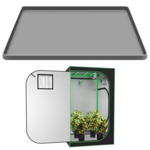 Grow Tent Mat Grow Tents Drip Pan, Grow Tent Complete System Silicone Mat with Raised Edge, Weed Growing Kit Indoor Tray Growing Tent Mat, Non-Slip Waterproof Weed Tent Pad Floor Pan 23.6"x 23.6"
