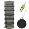MEKOLIFE Herb Drying Rack with Mesh Design, Hanging Drying Rack with Green Zipper & Garden Pruning Shears – Versatile Plant Drying Solution (6 Layers)