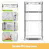 SpeePlant Indoor Greenhouse with Grow Light and Shelves - 4 Tier Plant Stand with Grow Light, Zippered PVC Cover and 3 Dimmable 1.8FT 60W Grow Lights with Timer, 30""(L) X 14""(W) X 59""(H), Black