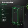 VIVOSUN S336 3x3 Grow Tent, 36"x36"x72" High Reflective Mylar with Observation Window and Floor Tray for Hydroponics Indoor Plant for VS2000/VS3000