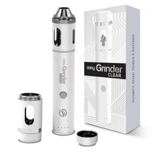 Easy Grinder Clear Glass White Electric Herb Coffee Grinder Pollen Catcher Stainless Steel Blades