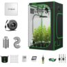 VIVOSUN GIY 4x4 Grow Tent Kit Complete, 4x4 Ft. Grow Tent Complete System with VS1000 Led Grow Light 6 Inch 440CFM Inline Fan Carbon Filter and 8ft Ducting Combo, 48"x48"x80"