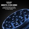 Santa Cruz Shredder Metal Herb Grinder Knurled Top for Stronger Grip 2-Piece 2.7" (Blue)