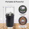 SAITAMA Electric Herb Grinder - Compact & Powerful, USB-C Rechargeable, Stainless Steel Blades, Clear Chamber for Precise Grinding, Fast & Even Grind (Black)