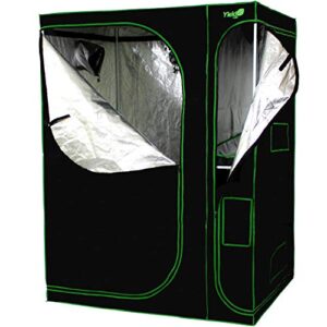 Yield Lab 60" x 48" x 80" 2 in 1 Grow Tent Kit with Viewing Windows & Flood Trays – Dual Hydroponic Grow Tents - Smell Proof Grow Tent - for Indoor Growing