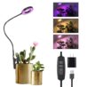 Balck Pot Clip Plant Grow Light, Red+Blue+Yellow Full Spectrum 48 LEDs Plant Lamp with 360°Gooseneck, 3/9/12H Timer & 10 Dimmable Levels and Adapter, One Head Halo Ring Plant Lamp