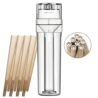 Ginzis 3-in-1 Portable Herb Grinder and Cone Filler – Travel-Friendly Rolling Accessory Kit with Built-in Storage – Includes 8 Carbon-Filtered Paper Cones