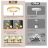 Aokrean Plant Grow Light, 48 LEDs Full Spectrum Grow Lights for Indoor Plants, Height Adjustable Faux Wood Grain Small Grow Light with Base, 3 Optional Spectrums, Auto Timer 6/12/16Hrs, 5 Brightness