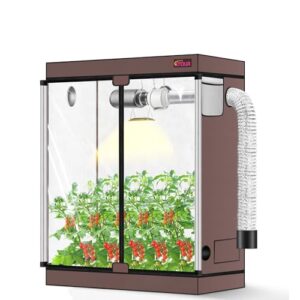 ATOUR 4x2 Grow Tent, 48"x24"x60''High Reflective Mylar 1680D Hydroponic Grow Tents, Waterproof Grow Tent with Double Cleart Observation Door and Floor Tray, for Indoor Plant Growing