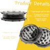 OWLSTEM 3 inch-Grinder, Black-Translucent, 2-Layer Grinder, with Magnetic Lid, Compact & Portable, Suitable for Kitchen Use