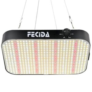 FECiDA LED Grow Light Full Spectrum 65 Watt Actual Power, 2025 Upgrade High Output Dimmable Grow Lights for All Indoor Plants, Seed Starting, Seedlings, Vegetables, Daisy Chain Function, Built-in Fan