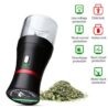 Electric Herb Grinder COMPACT Size, Fast Grinding for Flower Buds, Updated 6 Blades Spice Grinder, USB-Rechargeable Electric Grinder with 2 x 1.7oz/50ml Glass Herb Jars and a Mini Shovel