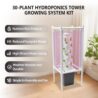 30-Plant Hydroponics Tower Garden Vertical Growing System Kit, Indoor Garden Planter Herb Garden with LED Grow Light and Water Pump, Vertical Planter Germination Kit for Herbs, Fruits and Vegetables