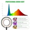 Balck Pot Clip Plant Grow Light, Red+Blue+Yellow Full Spectrum 48 LEDs Plant Lamp with 360°Gooseneck, 3/9/12H Timer & 10 Dimmable Levels and Adapter, One Head Halo Ring Plant Lamp