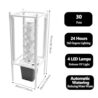 30-Plant Hydroponics Tower Garden Vertical Growing System Kit, Indoor Garden Planter Herb Garden with LED Grow Light and Water Pump, Vertical Planter Germination Kit for Herbs, Fruits and Vegetables