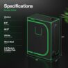VIVOSUN S425 4x2 Grow Tent, 48"x24"x60" High Reflective Mylar with Observation Window and Floor Tray for Hydroponics Indoor Plant for VS2000