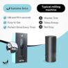 Banana Bros - OTTO Electric Smart Spice Grinder - Automatic Herb Grinder with Smart Technology - Rechargeable via USB - Portable Milling for Dry Herbs and Spices - Black - No Carrying Case