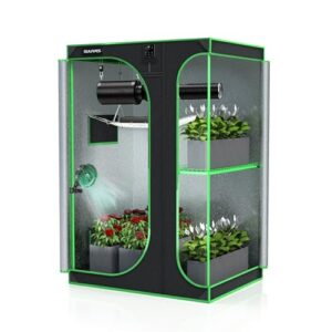 SULIVES Grow Tent, 48" Lx36 Wx72 Indoor Hydroponic Water-Resistant System with Removable Floor Tray and Observation Window, Easy Setup,600D Mylar Hydroponic Dark Room for Indoor use.