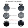 Matoolser 3 Inch Spice Grinder Mills for Kitchen Black