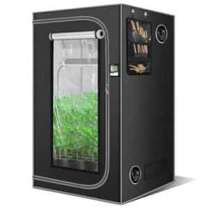 SNIGJAT 4x4 Grow Tent, 48"x48"x80" Grow Tent for Indoor Hydroponic Growing with High Reflective 600D Oxford Fabric, Observation Window, Removable Waterproof Tray for Fruit, Flowers, and Vegetables