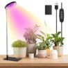 YUYMIKA Grow Lights for Indoor Plants Full Spectrum, 48 LEDs Plant Light for Indoor Plants with 2 Mounting Options, 3 Optional Spectrums, 3/9/12Hrs, 10 Brightness, 7"-26" Height Adjustable (Black)