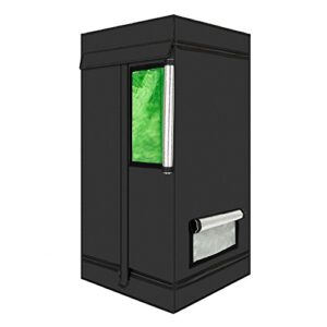 Volowoo Plant Grow Tent, Black, 60x60x120cm, Indoor Growing with Observation Window and Floor Tray