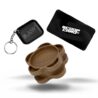 RAW Gripper Grinder - Spice Mill - Medium Grind V2 + RAW Tiny Matte Black Murder'd Tray KeyChain - Unique Collectible