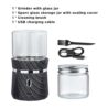 Unique Electric Herb Grinder, Small Spice Grinder Electric herb Grinders Mini Size 2x3.5inches with 2pcs 1.7oz/50ml Glass Jar Herb Jar Portable Grinders Rechargeable Automatic herb Grinder