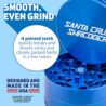 Santa Cruz Shredder Metal Herb Grinder Knurled Top for Stronger Grip 3-Piece Large 2.7" (Blue)