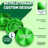 Santa Cruz Shredder Metal Herb Grinder Knurled Top for Stronger Grip 3-Piece Large 2.7" (Green)