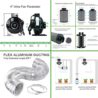 BloomGrow Alphapar 100W New Tech Professional Full Spectrum Sunlike LED Grow Light Fixture + 32''x32''x63'' Grow Tent + 4'' Fan Filter Combo Ventilation Kit Growing Complete Kit Indoor Plant Growing