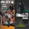 Mamba Monster 3.5g Silver USB Electric Herb Grinder. Large Capacity Portable Metal Herbal Machine & Spice Mill for the Kitchen