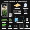 TopoGrow Upgrade Integrated Auto Grow Tent Kit Complete Kit, S1000 LED Grow Light, 32"x32"x64" Grow Tent, 4“ Ventilation with Inline Fan, Carbon Filter, Irrigation Kit, Humidifier and Clip Fan