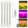 Grow Light for Indoor Plants Abonnyc 96 LEDS Plant Grow Light Strips 10 Inch Warm White Light & Red Light Full Spectrum with Auto On/Off Timer Sunlike Small Grow Lamp for Hydroponics Succulent, 4 Bars