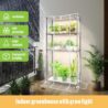 SpeePlant Indoor Greenhouse with Grow Light and Shelves - 4 Tier Plant Stand with Grow Light, Zippered PVC Cover and 3 Dimmable 1.8FT 60W Grow Lights with Timer, 30""(L) X 14""(W) X 59""(H), Black
