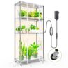 SpeePlant Indoor Greenhouse with Grow Light and Shelves - 4 Tier Plant Stand with Grow Light, Zippered PVC Cover and 3 Dimmable 1.8FT 60W Grow Lights with Timer, 30""(L) X 14""(W) X 59""(H), Black