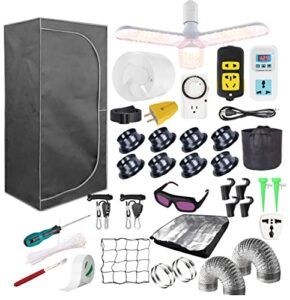 40"x40"x80" Grow Tent Kit Complete High Reflective Mylar Indoor Grow Tent +Portable Full Spectrum LED Grow Light Combo Hydroponics Indoor Plant Growing Tent Room (Full Grow Tent Kit-40"x40"x80")