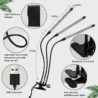 LED Grow Light, 3 Heads Red Blue White Full Spectrum Plant Light with Clamp for Indoor Plants & Seed Starting, 10-Level Dimmable, Auto On Off, Timing 4 9 12Hrs
