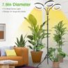 LORDEM Grow Light for Indoor Plants, 7.9" Diameter Tri-Head Plant Light for Plants Growing, Full Spectrum Growth Lamp with Auto Timer 3/6/12H, 4 Dimmable Levels, 3 Lighting Modes, Adjustable Stand