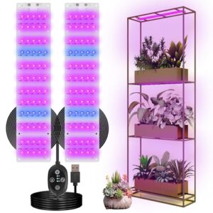 Grow Light for Indoor Plants, USB LED Grow Lamp, Waterproof Grow Light with 3/6/12H Timer Switch for Indoor Plants Seeding Veg Flower Growing Lamp